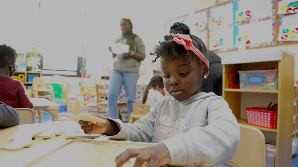 4 year old Jadori attending AHRC NYC’s Francis of Paola School